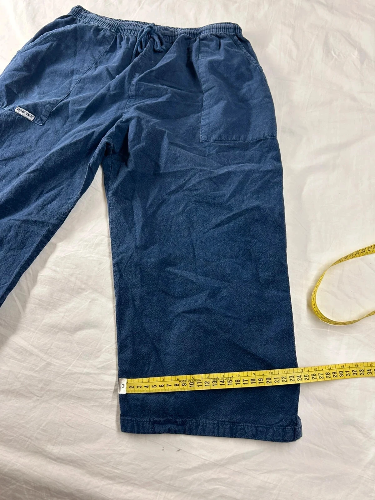 Vintage navy blue amaro jeans cropped pants size L – photo 6